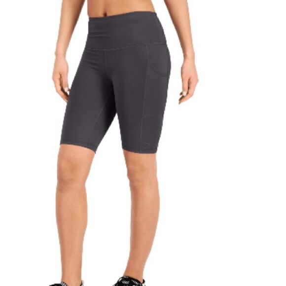 ID Ideology Women High Rise 10 Performance Deep Gray,charcoal Bike Shorts Size S - Picture 1 of 7